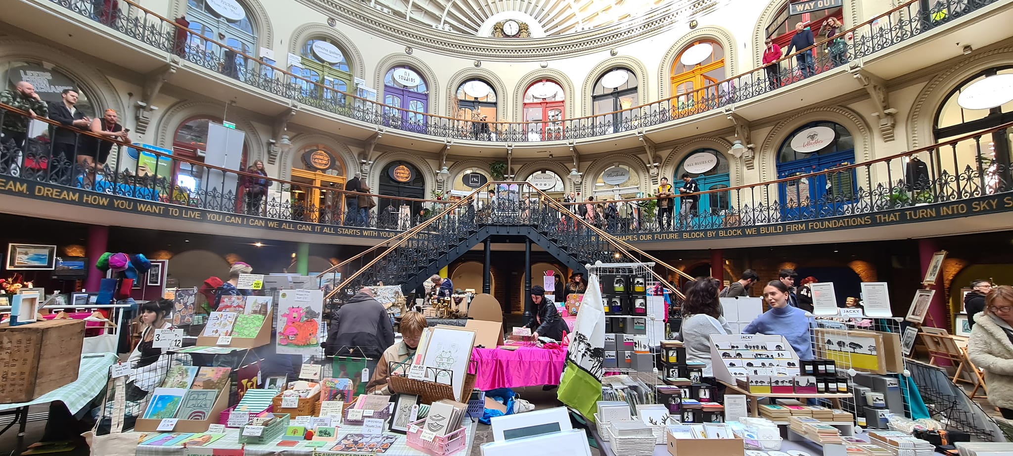 Stalls at Art House Art Fayre at Leeds Corn Exchange