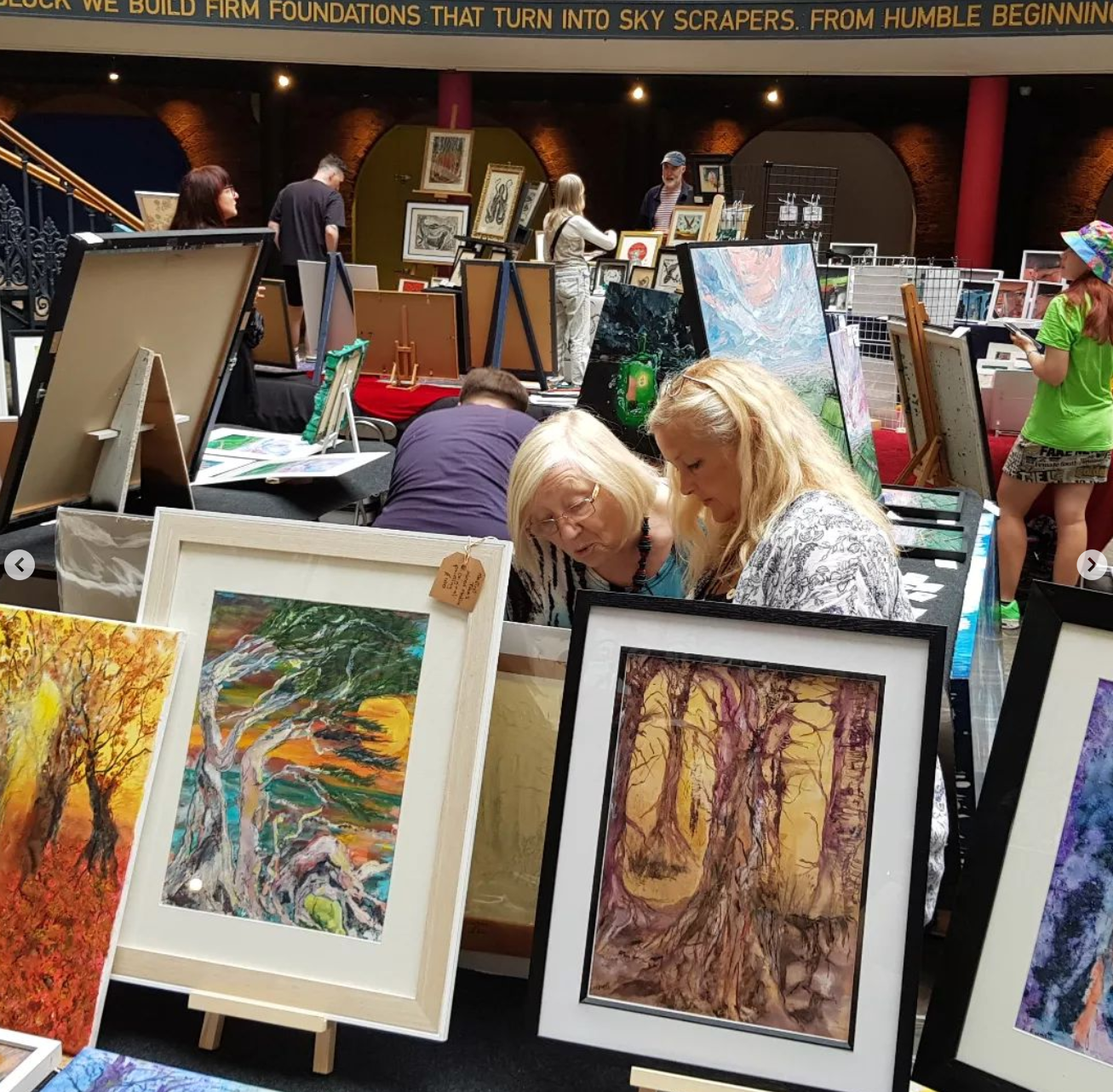 Stalls at Art House Leeds AHAF at Leeds Corn Exchange